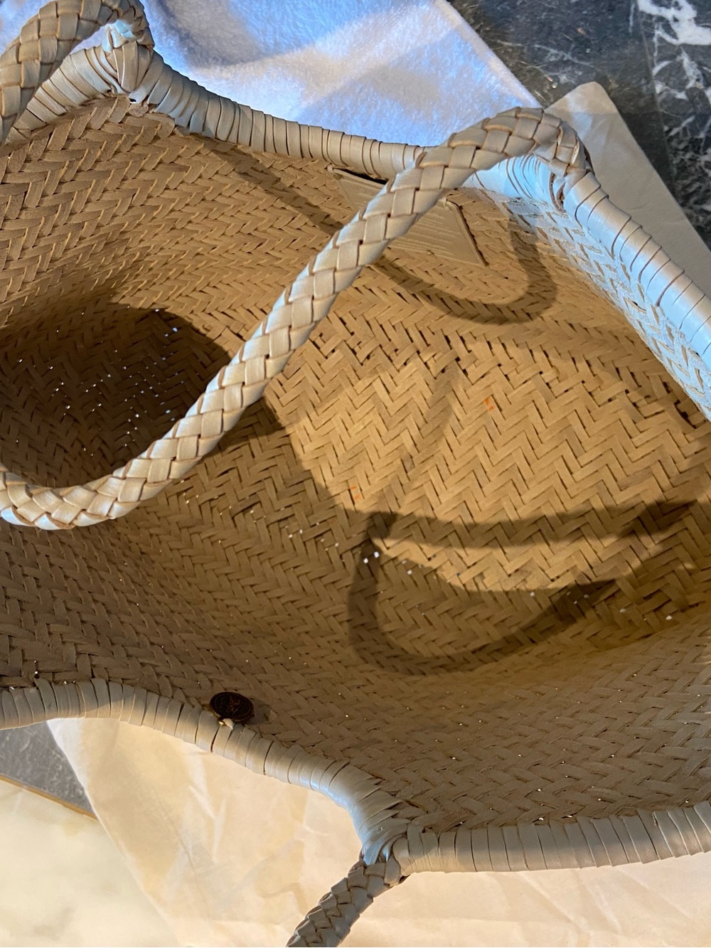 Dragon Diffusion Beige Woven Tote - Picture 5 of 6